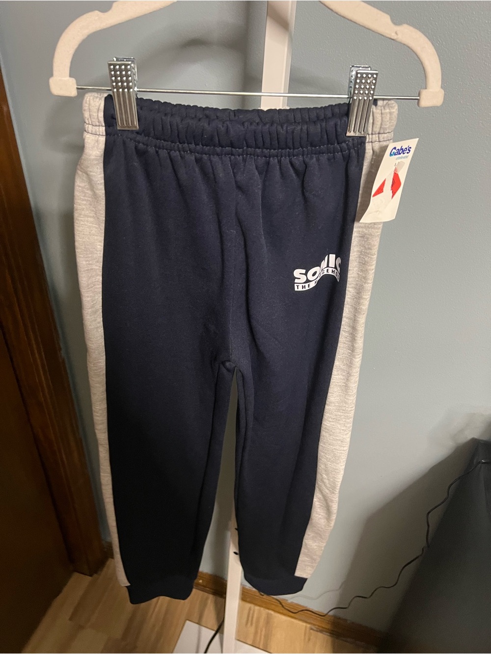 Sonic the Hedgehog Navy Sweatpants with Heather Gray Side Panels Size 5